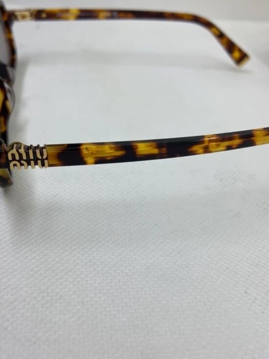 New Miu Miu SMU 11Z Tortoise Rectangle Sunglasses - Brown/Gold main image 7